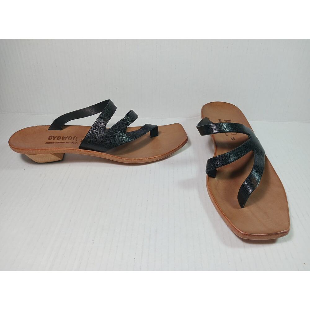 NEW Cydwoq Cupertino Sandal Women's Size 7.5 US 38 EU Black Leather Sundance
